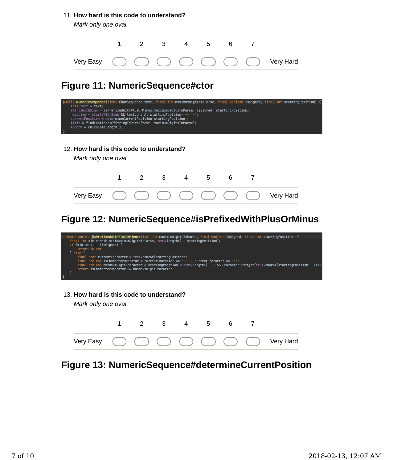 Form page 7: NumericSequence first methods.