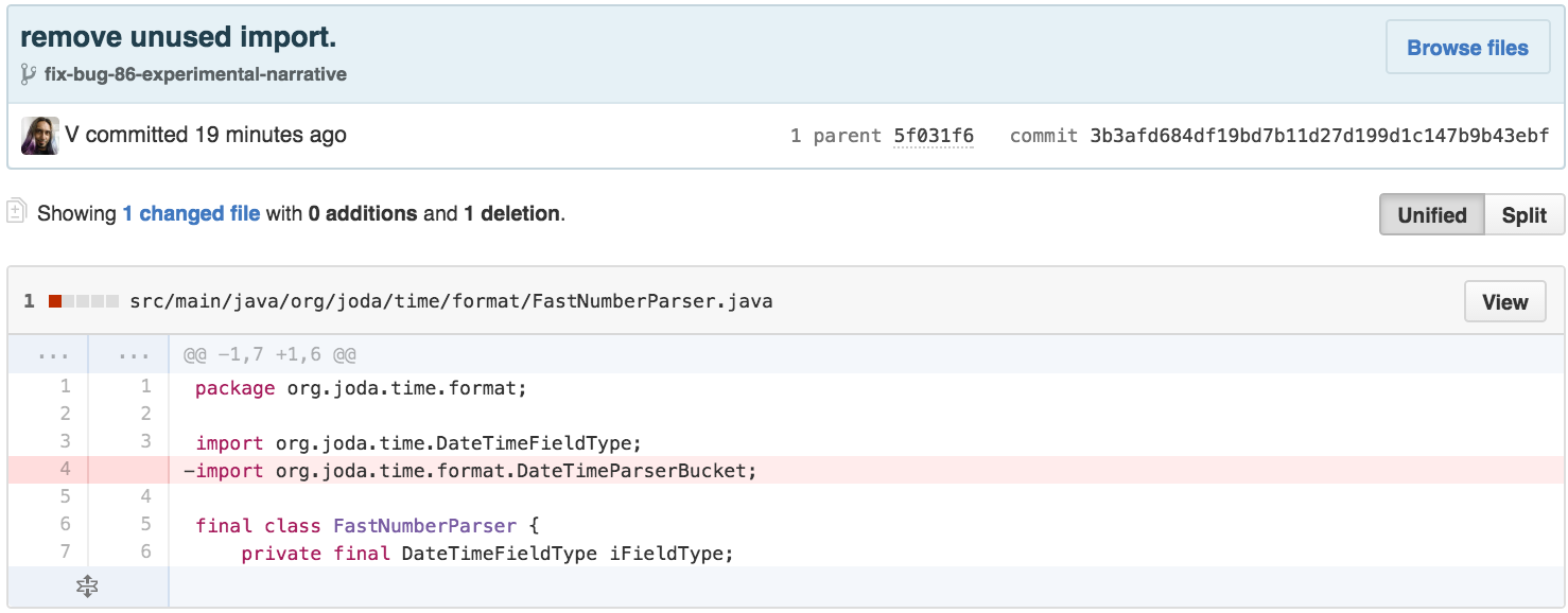 Step 1: can remove an unused import, as imports.