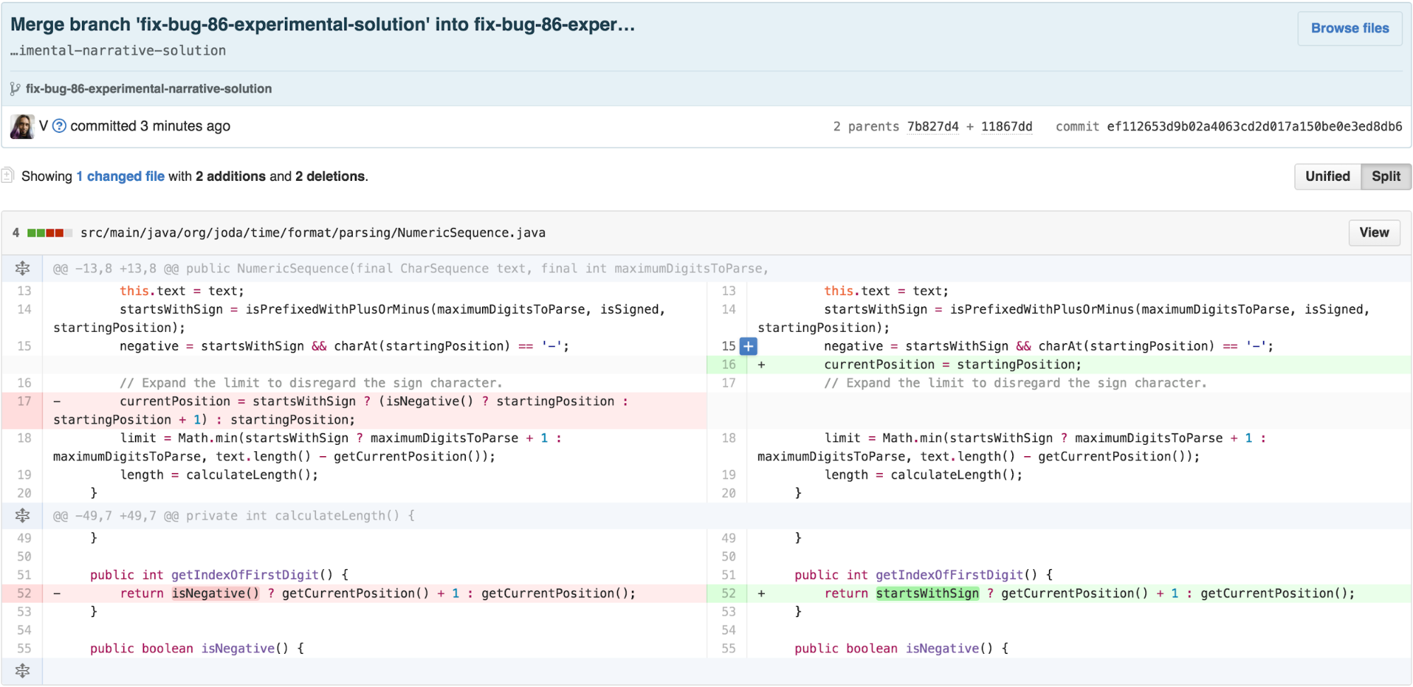 Step 1: The correct solution to fixing the bug.