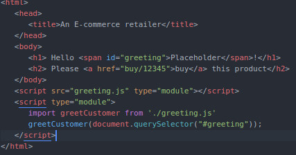 Refactored entry HTML using ES modules.